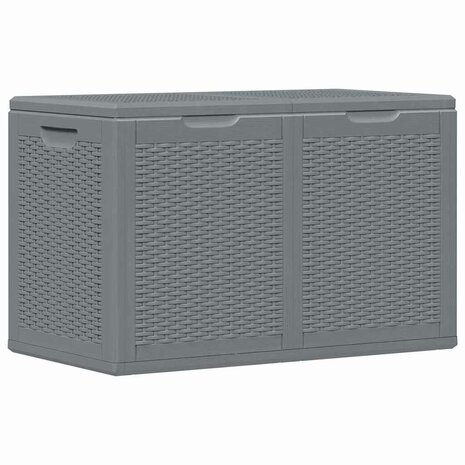 Tuinbox 180 L PP rattan grijs 7