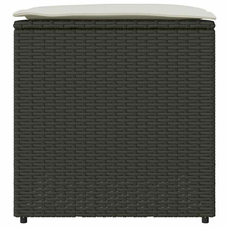 Kussenbox met opslag Zwart 50 x 50 x 50 cm poly rattan 5