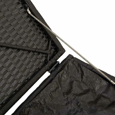 Kussenbox met opslag Zwart 50 x 50 x 50 cm poly rattan 8