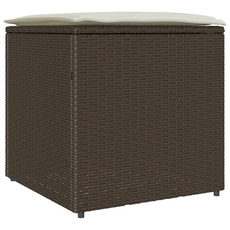 Kussenbox met opslag Bruin 50 x 50 x 50 cm poly rattan 2