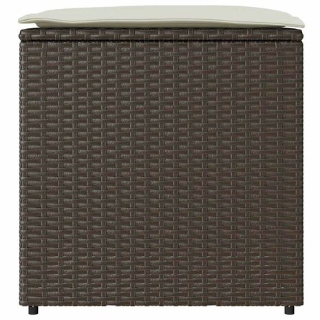 Kussenbox met opslag Bruin 50 x 50 x 50 cm poly rattan 5