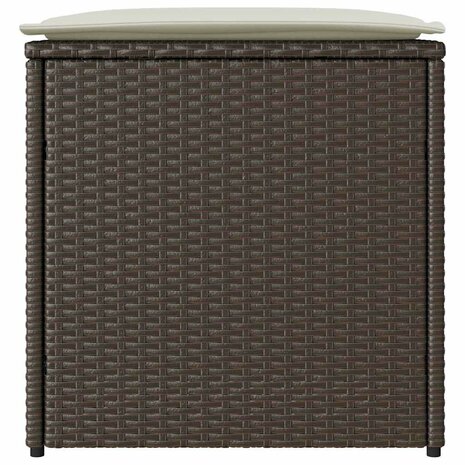 Kussenbox met opslag Bruin 50 x 50 x 50 cm poly rattan 6