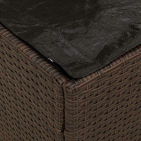 Kussenbox met opslag Bruin 50 x 50 x 50 cm poly rattan 9
