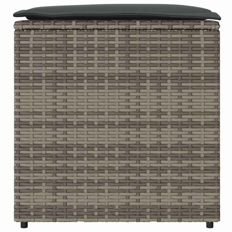 Kussenbox met opslag Grijs 50 x 50 x 50 cm poly rattan 5
