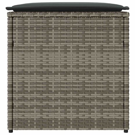 Kussenbox met opslag Grijs 50 x 50 x 50 cm poly rattan 6