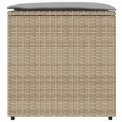 Kussenbox met opslag Beige 50 x 50 x 50 cm poly rattan 5