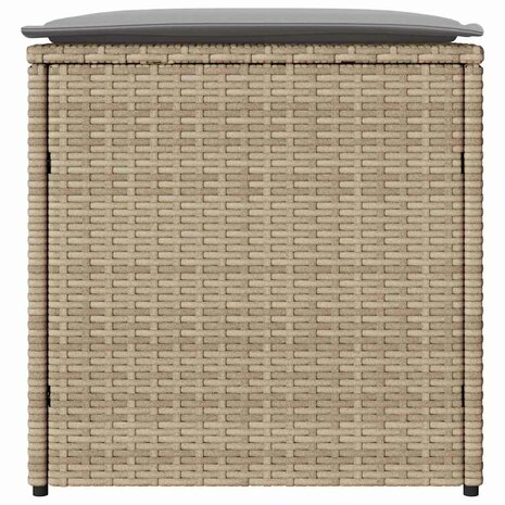 Kussenbox met opslag Beige 50 x 50 x 50 cm poly rattan 6