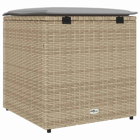 Kussenbox met opslag Beige 50 x 50 x 50 cm poly rattan 7