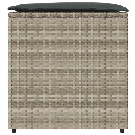 Kussenbox met opslag Lichtgrijs 50 x 50 x 50 cm poly rattan 5