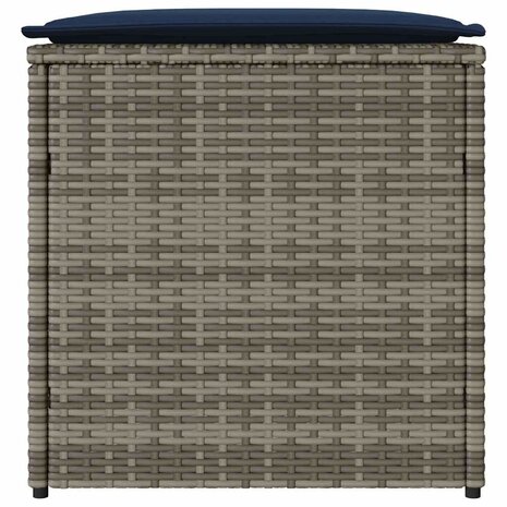 Kussenbox met opslag Grijs 50 x 50 x 50 cm poly rattan 6