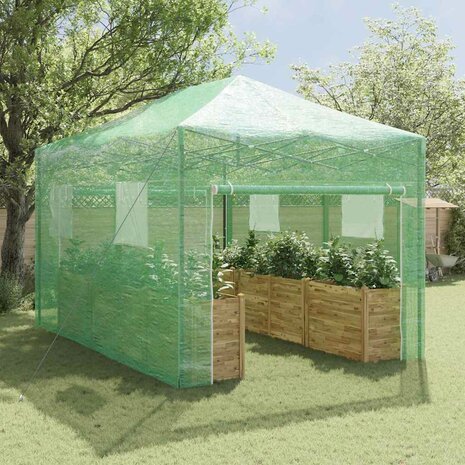 Kas met dak Groen 290 x 430 x 315 cm Staal 3