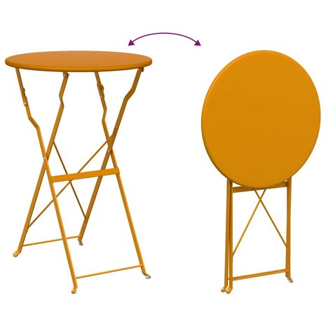 Bistrotafel Mosterdgeel Ø50x71 cm Poedercoating staal 9