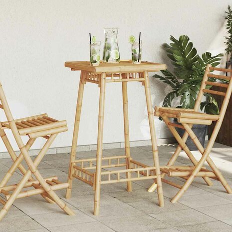 Bartafel voor buiten vierkant 55x55x100 cm bamboe 1