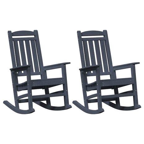 Tuin Schommelstoel 2 pcs Marineblauw 70 x 92 x 108cm Kunststof 2