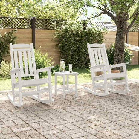 Tuin Schommelstoel 3 pcs Wit 38 x 38 x 46cm Kunststof 4