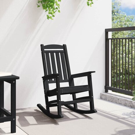 Tuin Schommelstoel Zwart 70 x 92 x 108cm Kunststof 3