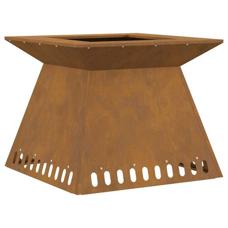 Vuurkorf Bruin 60 x 60 x 50 cm Cortenstaal 2