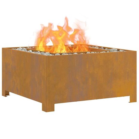 Vuurkorf Bruin 60 x 60 x 30 cm Cortenstaal 3