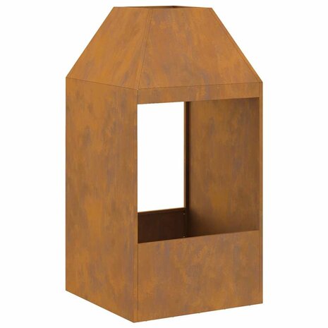Vuurkorf Bruin 50 x 50 x 100 cm Cortenstaal 8