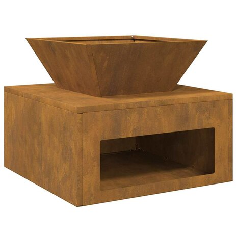 Vuurkorf Roestig 50 x 50 x 40 cm Cortenstaal 2