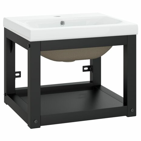 Wastafelframe met inbouwwastafel ijzer zwart 2