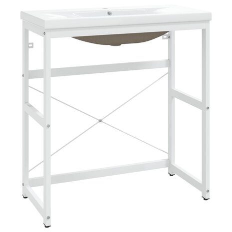 Wastafelframe met inbouwwastafel ijzer wit 2