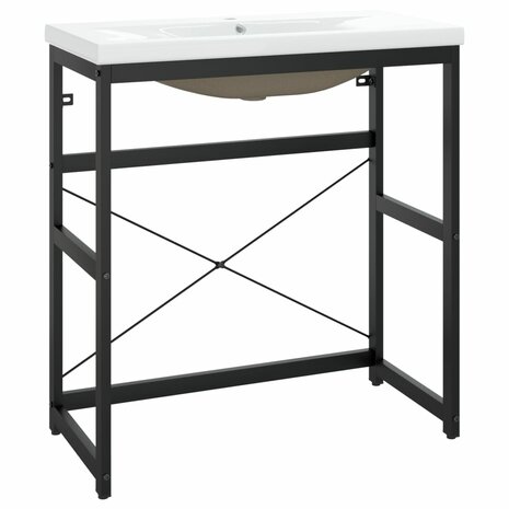 Wastafelframe met inbouwwastafel ijzer zwart 2