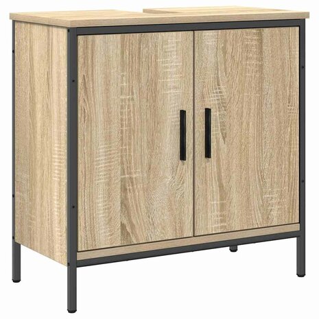 Badkamermeubelset 2 pcs Bruin 60 x 30 x 60 cm Bewerkt hout 6