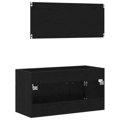 Badkamermeubelset met lade 2 pcs Zwart Eiken 90 x 38.5 x 46 cm 8