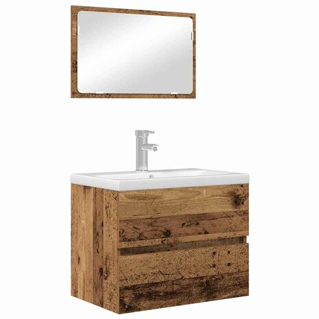 Badkamermeubelset 2 pcs Oud Hout 57 x 37 x 45 cm Bewerkt hout 3