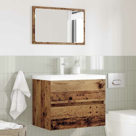 Badkamermeubelset 2 pcs Oud Hout 57 x 37 x 45 cm Bewerkt hout 4