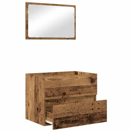 Badkamermeubelset 2 pcs Oud Hout 57 x 37 x 45 cm Bewerkt hout 5