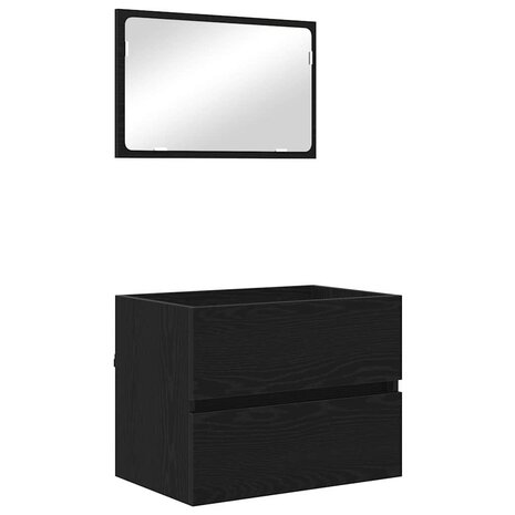 Badkamermeubelset met lade 2 pcs Zwart Eiken 57 x 37 x 45 cm 2