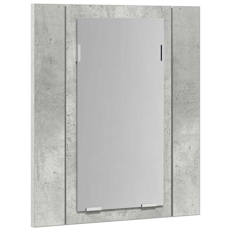 Badkamerkast met spiegel en LED 40x12x45 cm acryl betongrijs 8