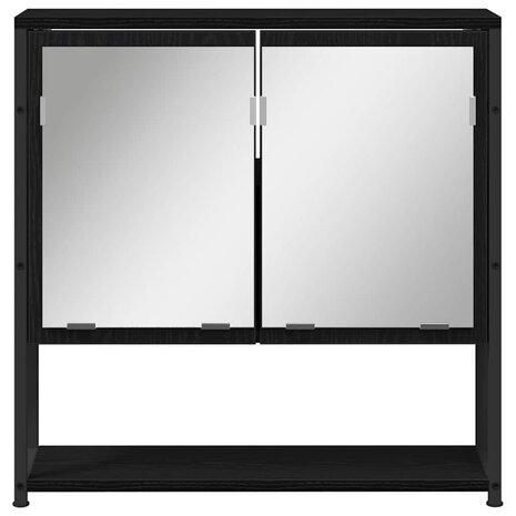 Badkamerspiegelkast Zwart eiken 60 x 16 x 60 cm Bewerkt hout 6