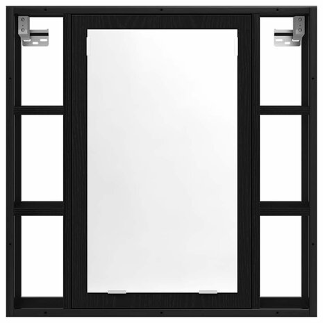 Badkamerspiegelkast 60x16x60 cm spaanplaat zwart eikenkleurig 4