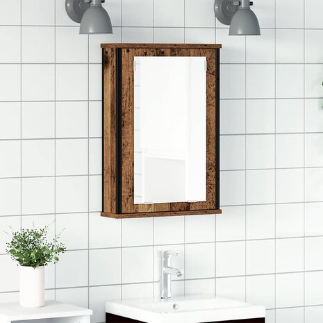 Badkamerspiegelkast 42x12x60 cm bewerkt hout oud hout 1