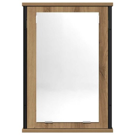 Badkamerspiegelkast 42x12x60 cm bewerkt hout artisanaal 4