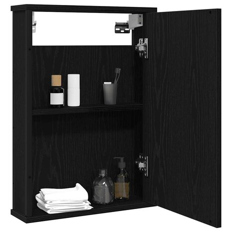 Badkamerspiegelkast 42x12x60 cm spaanplaat zwart eikenkleurig 3