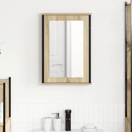 Badkamer spiegelkast Bruin 42 x 12 x 60 cm Bewerkt hout 1