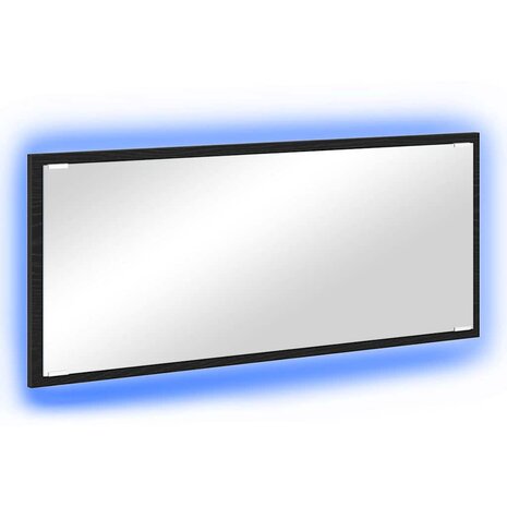 Spiegel met spiegel Zwart eiken 90 x 8.5 x 37 cm Bewerkt hout 2