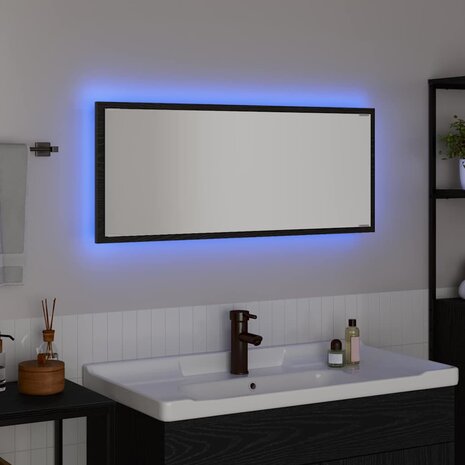 Spiegel met spiegel Zwart eiken 90 x 8.5 x 37 cm Bewerkt hout 4