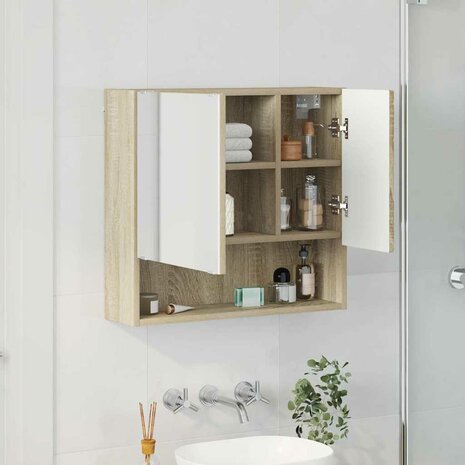Spiegelkast met plank Sonoma eiken 59 x 17 x 55 cm Bewerkt hout 4