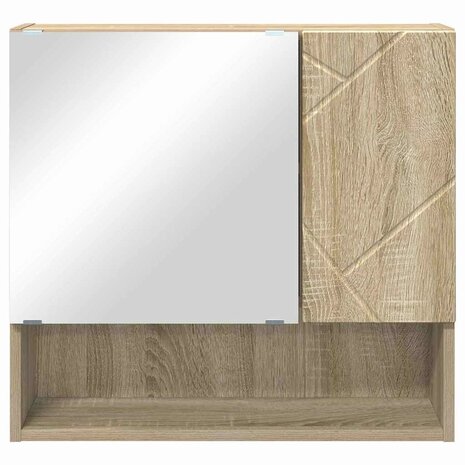 Spiegelkast met plank Sonoma eiken 59 x 17 x 55 cm Bewerkt hout 6