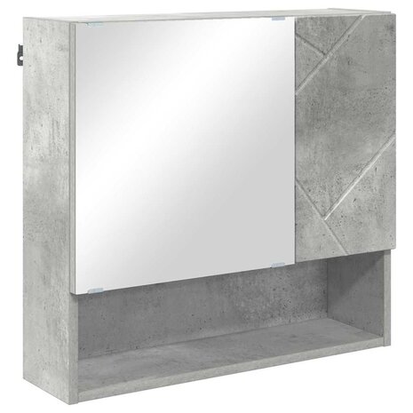 Spiegelkast met plank Betongrijs 59 x 17 x 55 cm Bewerkt hout 2