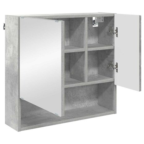 Spiegelkast met plank Betongrijs 59 x 17 x 55 cm Bewerkt hout 5