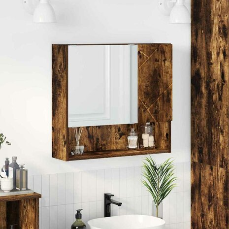 Spiegelkast Gerookt eiken 59 x 17 x 55 cm Bewerkt hout 1