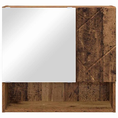 Spiegelkast met plank Oud hout 59 x 17 x 55 cm Bewerkt hout 6