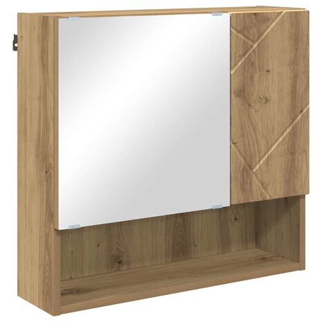 Spiegelkast met plank artisanaal eikenkleurig 59 x 17 x 55 cm 2