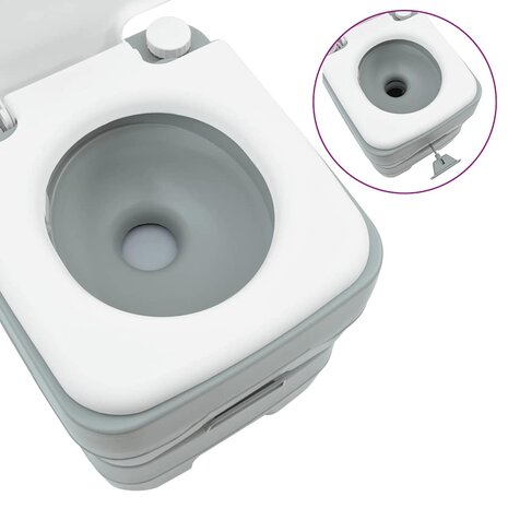 Camping Toilet Grijs 41.5 x 36.5 x 42 cm Kunststof 6